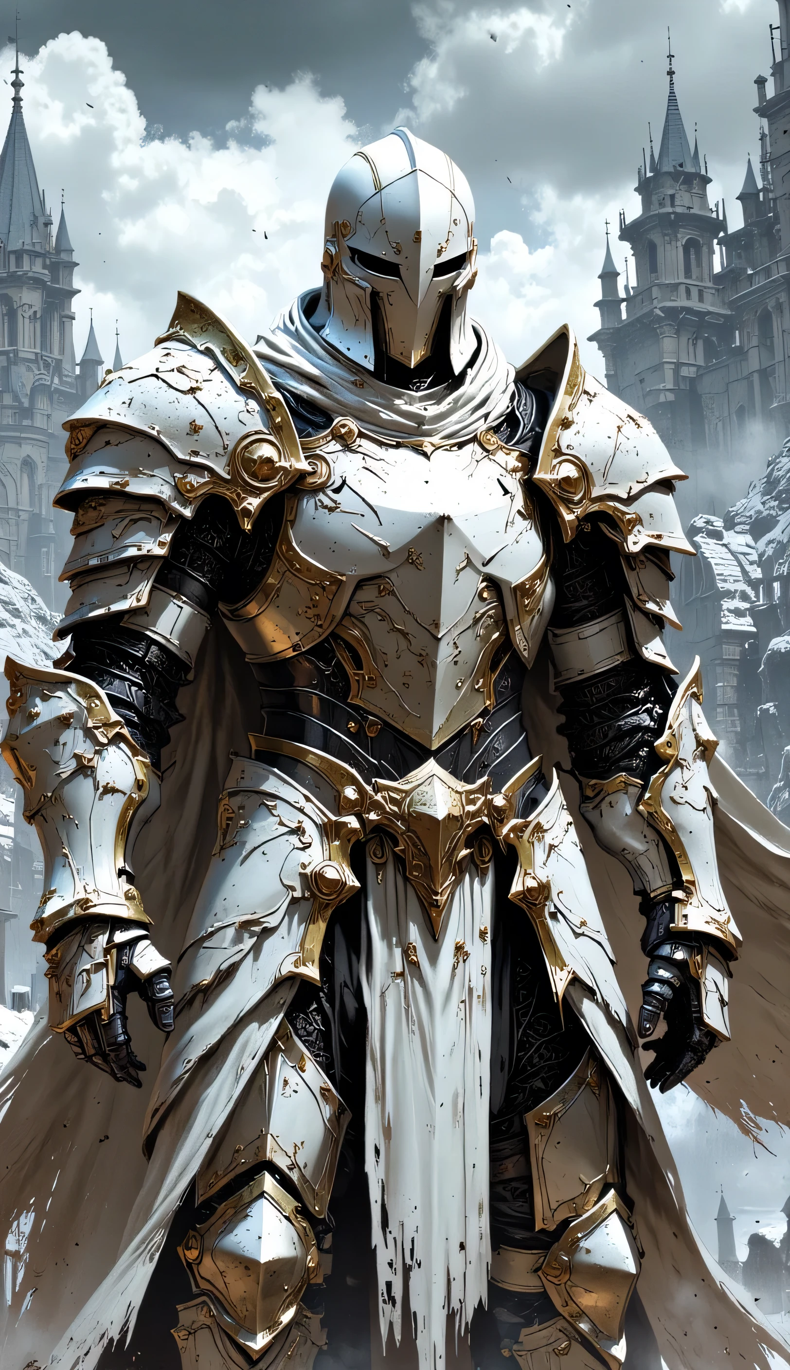 White Knight , looking at the spectator ,