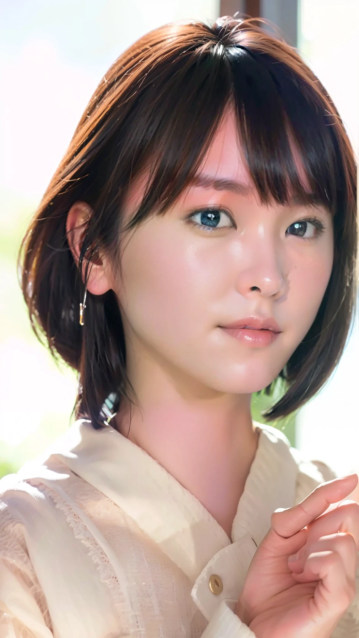 Improve the texture of old photos, The atmosphere and period characteristics of the original photograph, 画像全体を high resolution でシャープ, Facial and clothing details, Make the blurred background as sharp as possible, Faded areas are corrected to natural color, Adjust overall contrast and brightness, Balanced and realistic effects, Eliminate noise and scratches, Preserve the charm of old photos, Avoid Overcorrection, Blouse clothing:2.55, Everything modern:1.66, Cute Japanese Women Photos , 20 years old, , A long hair&Hair straightening cream:1.55, (photo actual :1.4), (hyper actual :1.4), ( actual :1.3), ( smoother lighting :1.05), ( improving movie lighting quality :0.9), 32K, 1 person,20 years oldの, actual lighting, backlight, light shines on your face , ray tracing, ( bright light :1.2), (IMPROVE QUALITY :1.4), (Highest quality actual textured skin:1.4), Fine grained , detailed face ,( Smile:0), (facial close-up highlight :1.3), ( her hair and dress fly :1.1),(( Extremely precise and accurate anatomy:1.0)), ( her hair and dress fly :1.1), Clear and bright skin, mesh, thin:1.2, ( actual :1.3), actual なライティング, ( smoother lighting :1.05), 32K, A Japanese woman , Fine grained , detailed face , ( movie particle :1.1),( to highlight the body line:1.1), high resolution , natural look , kind eyes , Improve hair quality , Exquisite light and shadow , transparent muscles, elegant posture , beautiful eyes , Sharp details, soft light reflection, Beautiful contours, Delicate skin tone , Fine hair texture, Cute Japanese Women Photos ,