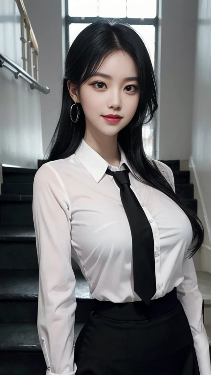 A professional photo of european office woman,(PureErosFace_V1), (( in a heavy rain)), (in (white shirt), black skirt),(((extremely extra large world's largest DDDD breast))),(slim) masterpiece, best quality, highly detailed, vivid colors,Volumetric lighting , Realistic short hair,(bob cut).((Perfect Face)),((sexy Face)),[perfect teeth], realistic skin texture, (looking at camera), smiling, soaked wet,in a dirty alley,(rain drops),<lora:theovercomer8sContrastFix_sd15:0.3>,to8contrast style