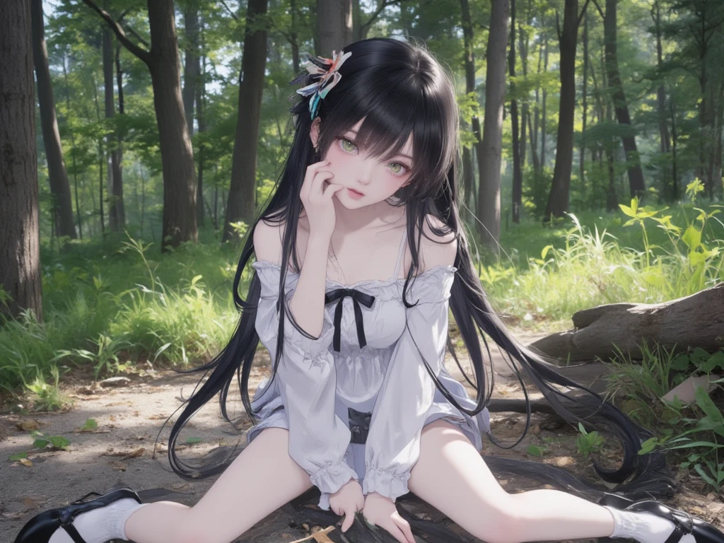 Una blanca nieves (pale skinned girl with straight black hair and big eyes) belonging to Alice in Wonderland