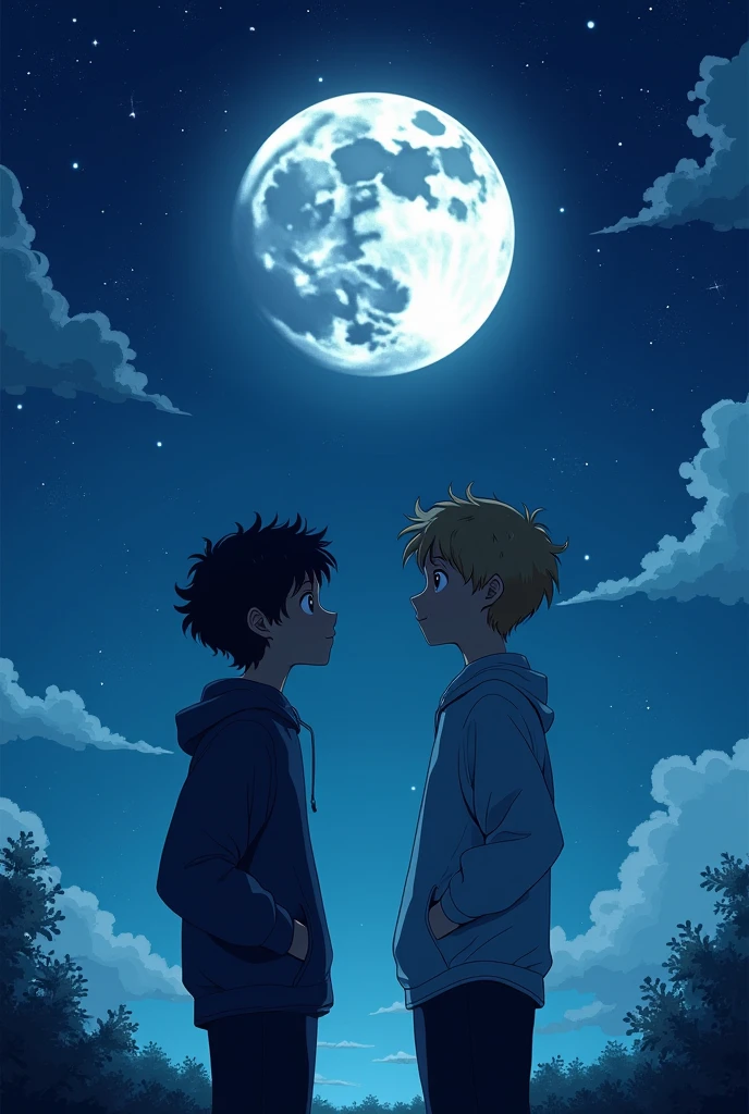 Disney's Winnie the Pooh and Sora from Kingdom Hearts are set on a hill in the night sky