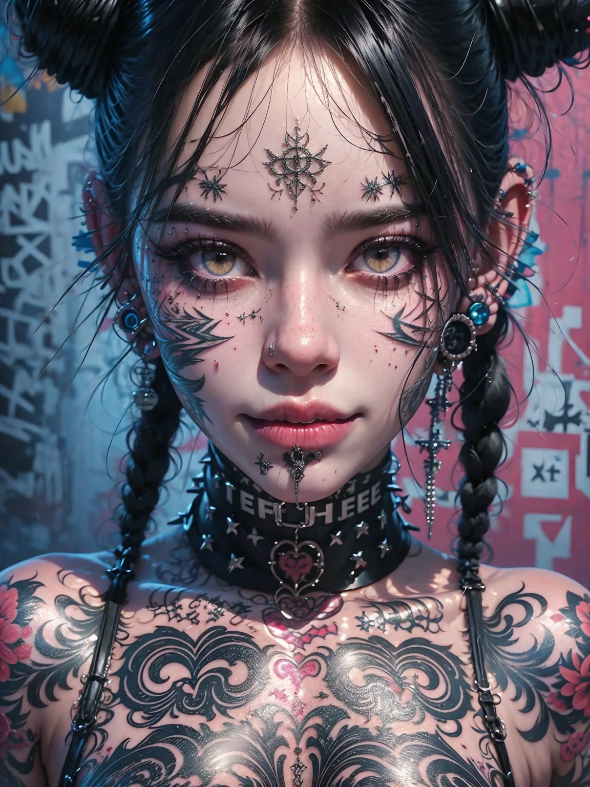 black and white,Absolutely beautiful women,Bust,Broken mirror,Black and white split,red tear lac and white paint,Broken,Sublevels,Black and white,Eroded by darkness and light,Symetrical、wingspan、angelicales