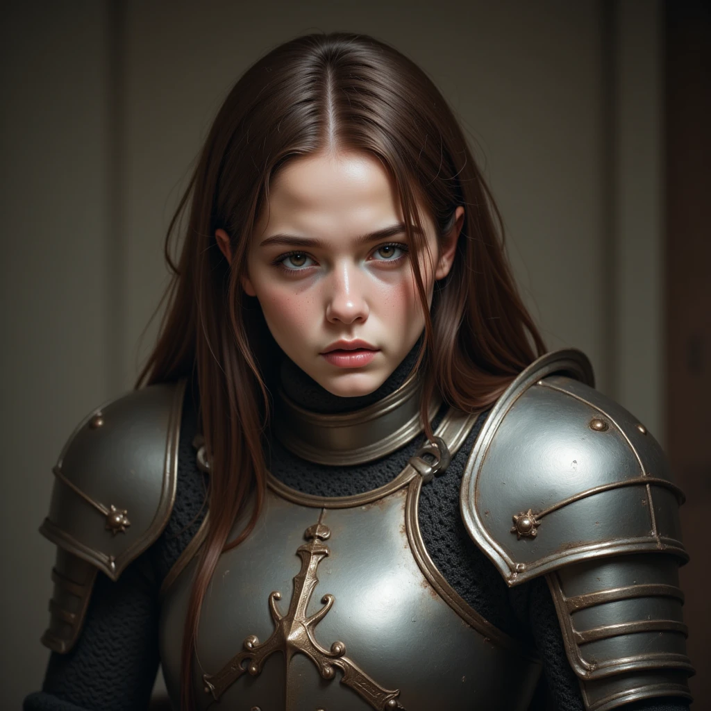 girl, knight, portrait, finely detailed armor, intricate design, silver, silk, cinematic lighting, 4k