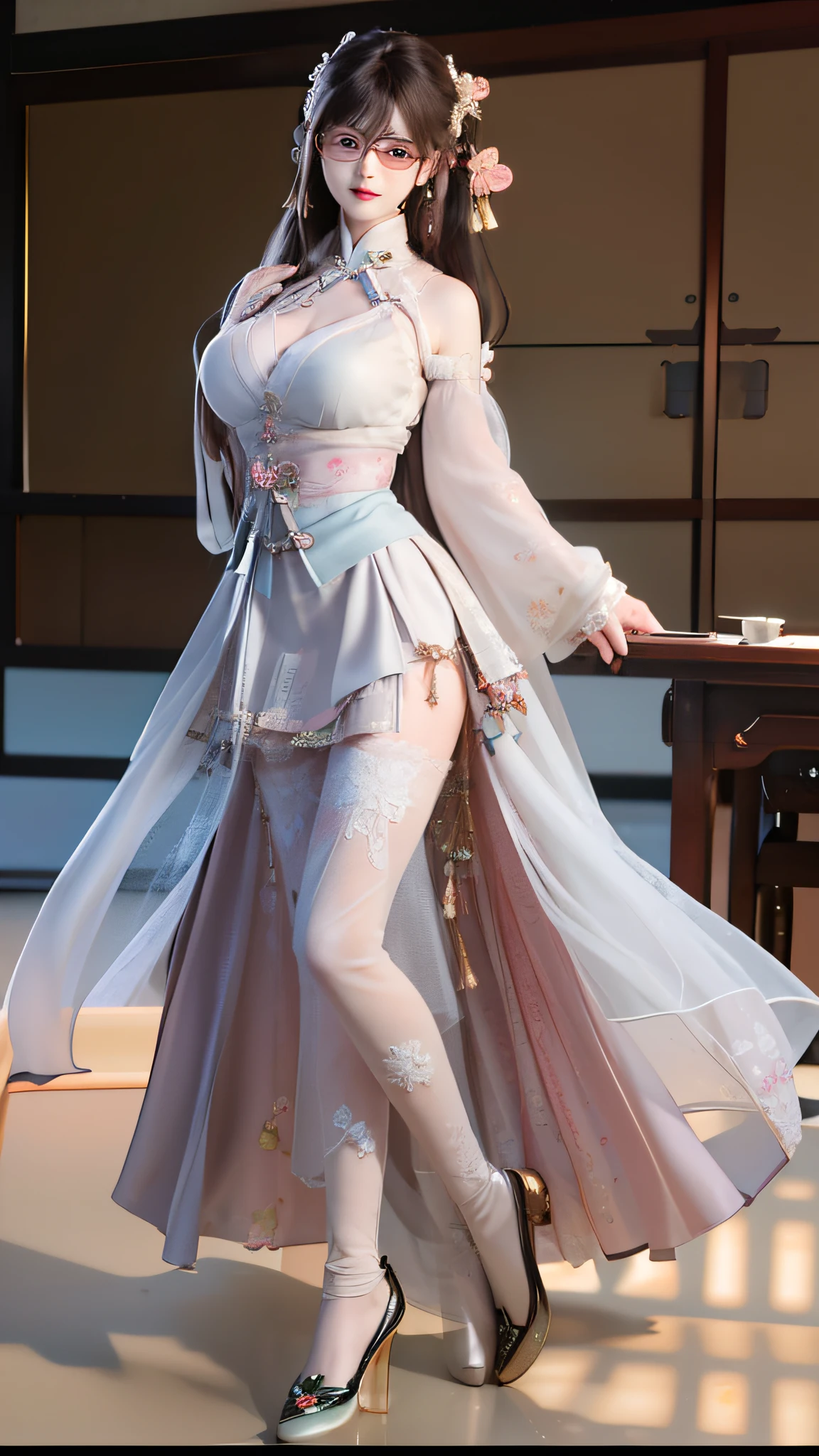 Masterpiece Nurse Costume Show off even slender legs Masterpiece 8K HD wallpaper Royal sister Delicate makeup Delicate face