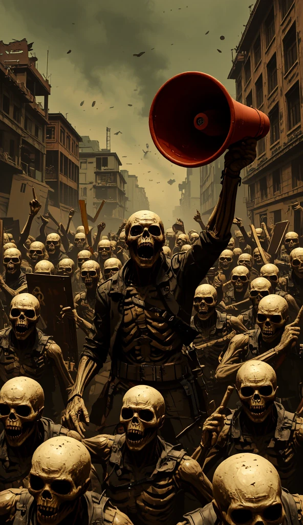 Zombie horde uner the solar eclipse