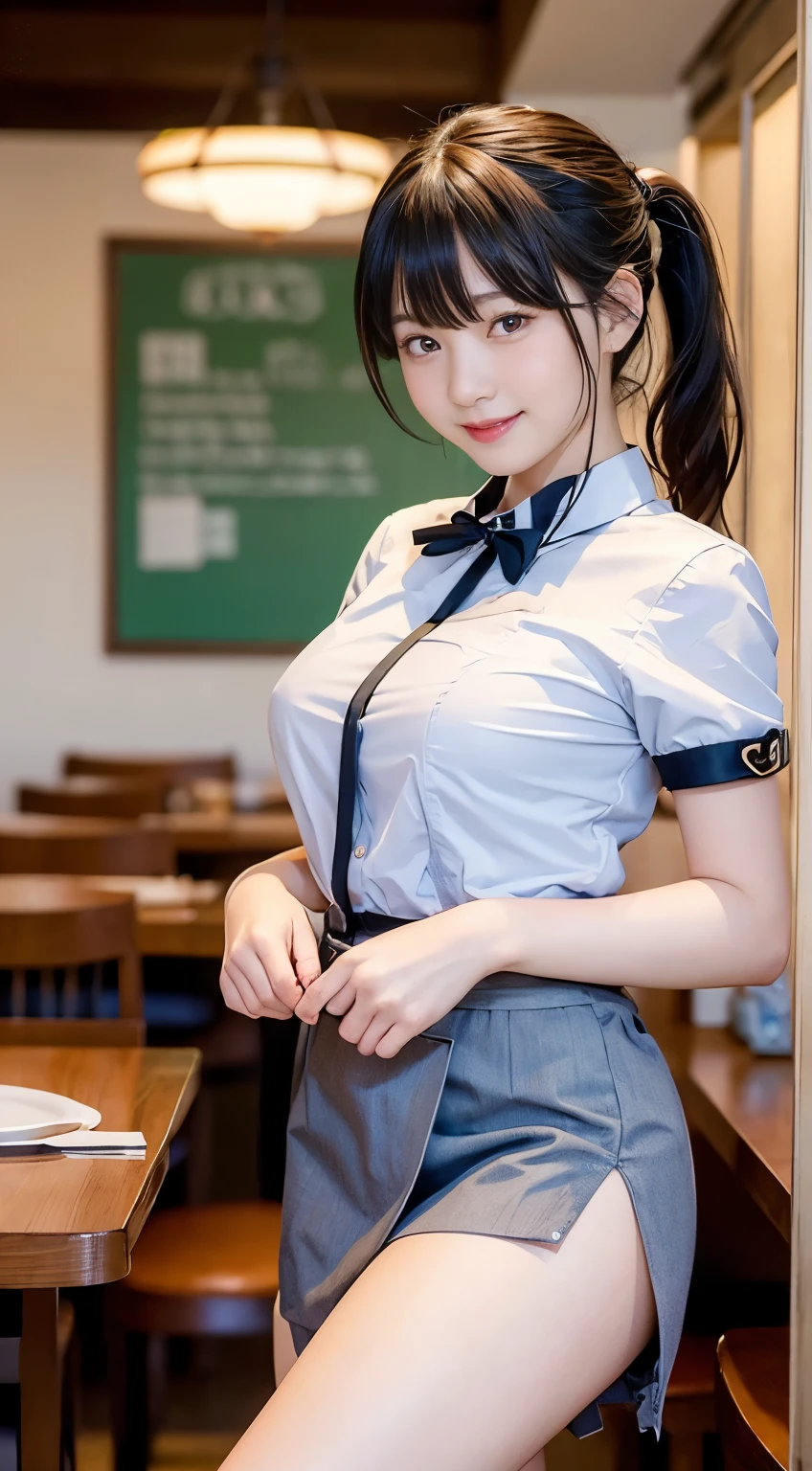 ((Face the front of your body at the camera:2.0)), (((ロング丈のapron:2.0))), (Clothing:2.0, bookstore員:2.0, apron:2.0, T-Shirts:1.5, Skinny jeans:1.5, sneakers:1.5), (bookstore:2.0), (Wet:1.5), ((A grin:1.2, Small breasts:1.5, slender:1.5, Small Ass:1.5)), ((Japanese, 1 Girl, 18-year-old, 7 heads, Ideal body proportions, Black Hair, With bangs, Small breasts, Erect nipples, slender, Small Ass, Beautiful feet, Skinny Legs)), Surrealism, Cinematic Lighting, Depth of written boundary, First Person View, Boobs F/1.8, 135mm, Ticker, Mastepiece, Curate, ((Anatomically correct:1.3)), Textured skin, Super Detail, High detail, High quality, Awards, Best Quality, High resolution, 8K