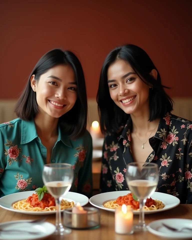 Rosé and Lisa from kpop group blackpink eating in a typical brazilian restaurant
