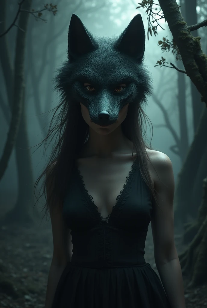 Woman with layered brown hair, yellow-eyed furious,  Her body is cracking, her human skin falling off,  and from inside coming out through the black wolves...how to turn into a werewolf 