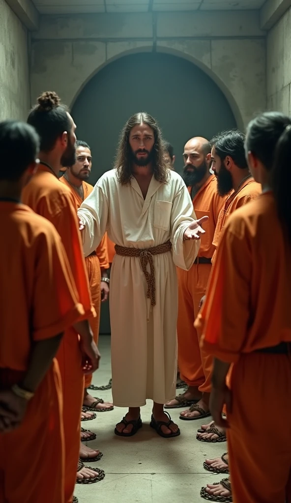 desenhe jesus sentado em um trono branco envolto em fogo, whose presence fled from heaven and earth, diante dele milhares de pessoas, (a huge crowd)