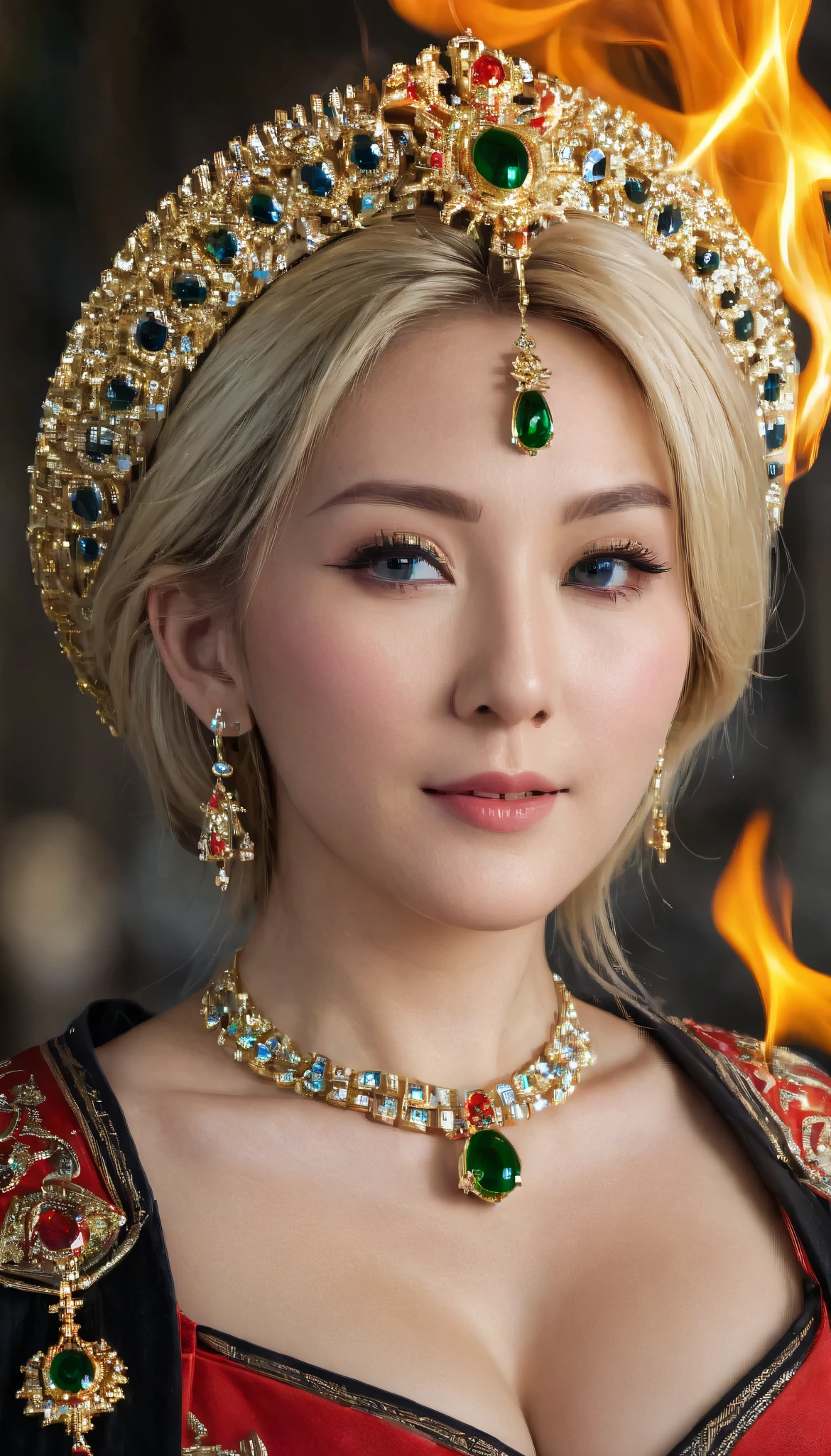 (超    exists)、Ancient witch       、古代のFemale Shaman、
Vastness　        beauty　        Hi-Res　        Hi-Res　    exists　        short hair　       blond、　       blondの女性、       Mature Women、             middle-aged woman             、((big))、          detailed skin texture        、超        Hi-Res、    exists、    Rounded body shape    、smile、中年        beauty、      beautiful expression   、Red and black fine areola       、 小さな紫色のアイルフィロング       blondヘア  、Kamimei、非常に繊細で          detailed skin texture        、３５Female Shaman、{(         Ancient Glamorous and Luxurious Temple            )、(       Many Torches Are Burning       )}、Ancient witch       、big胸元、        Wide Open Neckline       、big赤い唇、( 
  Fine Clothing and Exclusive Accessories      )、             I have a beautiful platinum wand            、