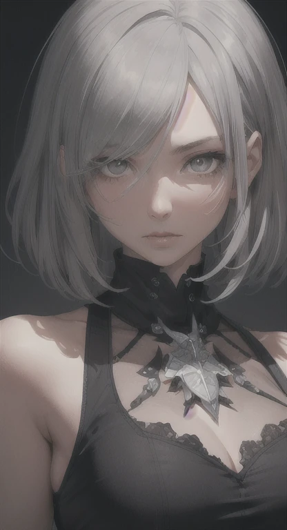 There is a woman with white hair and a black bra top, mais inspired, 2b, 2b, mais:inspired automatons, mais : inspired automatons, garota de cabelos brancos perfeita, 2b from mais automata, 2b from mais automata, 2b mais automata, garota de cabelo prateado, cosplay de  anime, pale gothic beauty, mais autoamata