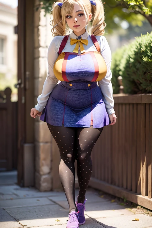 (masterpiece, top quality, best quality, beautiful and aesthetic:1.2),  jasminka antonenko, 1girl, solo, plump, closed eyes, long hair, pink hair, braid, twin braids, hair bow, smile, bow, breasts, large breasts, witch hat, witch, luna nova , skirt, long skirt, long sleeves, belt, boots, full body,