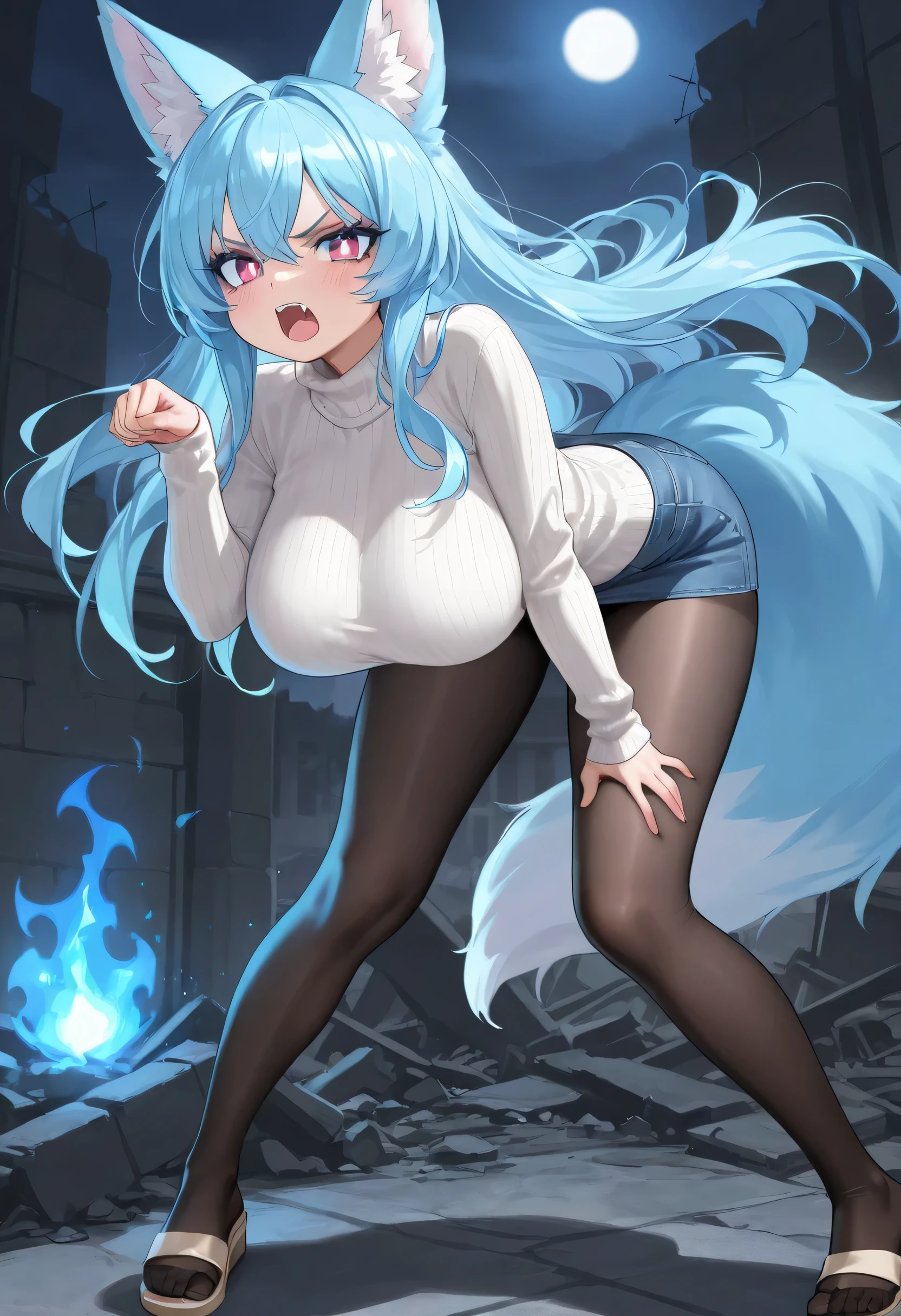 anime girl with blue hair, anime moe artstyle, rogue anime girl ayanami rei, 2 d anime style, Kantai Collection Style, the anime girl is crouching, beautiful anime girl squatting, gushing water from wet and moist crotch, pubic hair, incontinence, Wearing a jacket with a hoodie, Wearing an animal ears and eyes hoodie, no panty, black pantyhose with thighs visible, Panty shot, 1 girl, blue short bob cut hair, dark brown eyes, lively, cheerful innocent, too large big emphasized breasts that show a lot of skin, boyish, cute, sporty, breasts that seem to stick out, open-chested showing off cleavage sexy clothes, risqué clothing, too short miniskirt, high beams, large erect nipples that can be seen through the clothes,