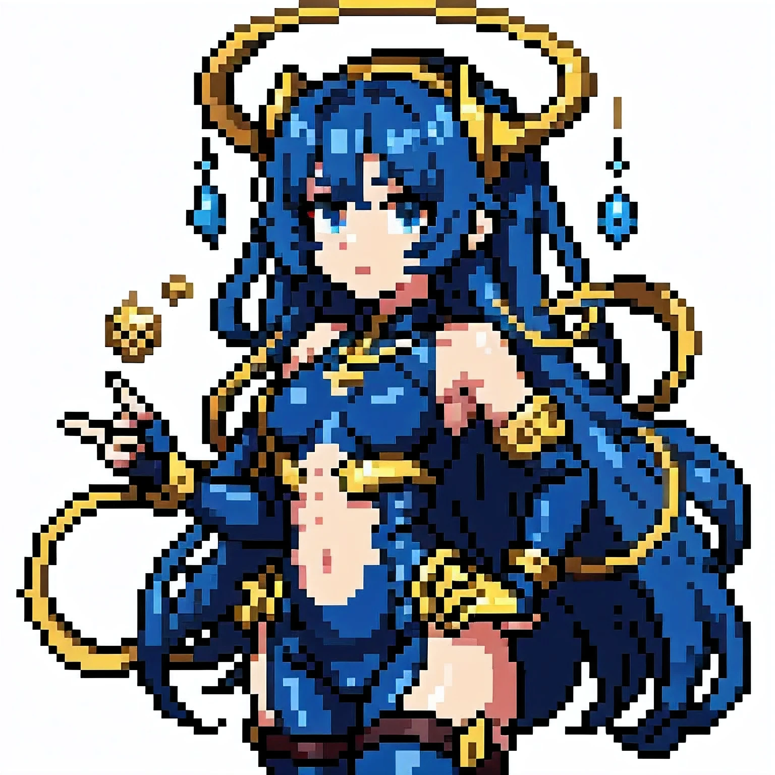 （tmasterpiece，top Quority，best qualtiy），pix，pixelart，1girl，full bodyesbian，Dragon's horn，Dragon tail
