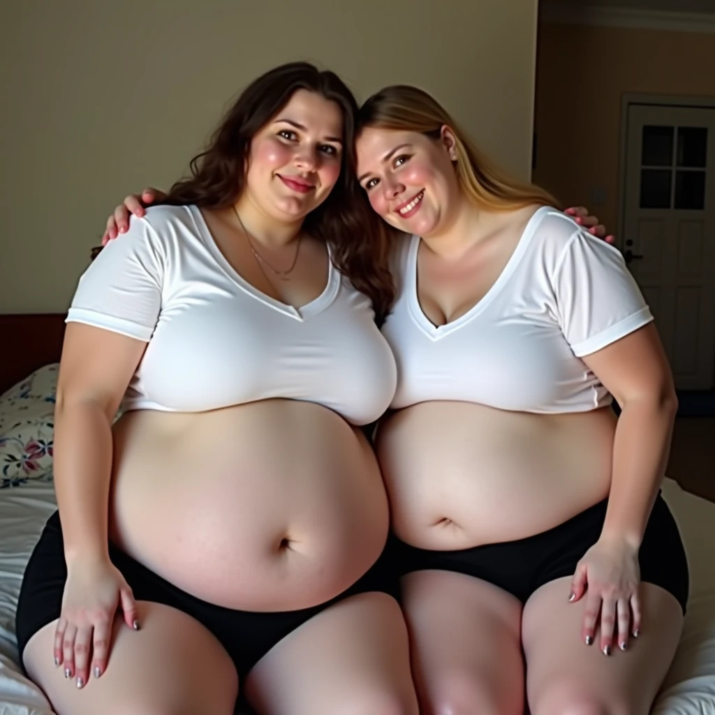 Call me a big belly, Two 9-month pregnant women, let their bellies be so big that they will burst, let their bellies be so big that they cannot walk because of their pregnant bellies.