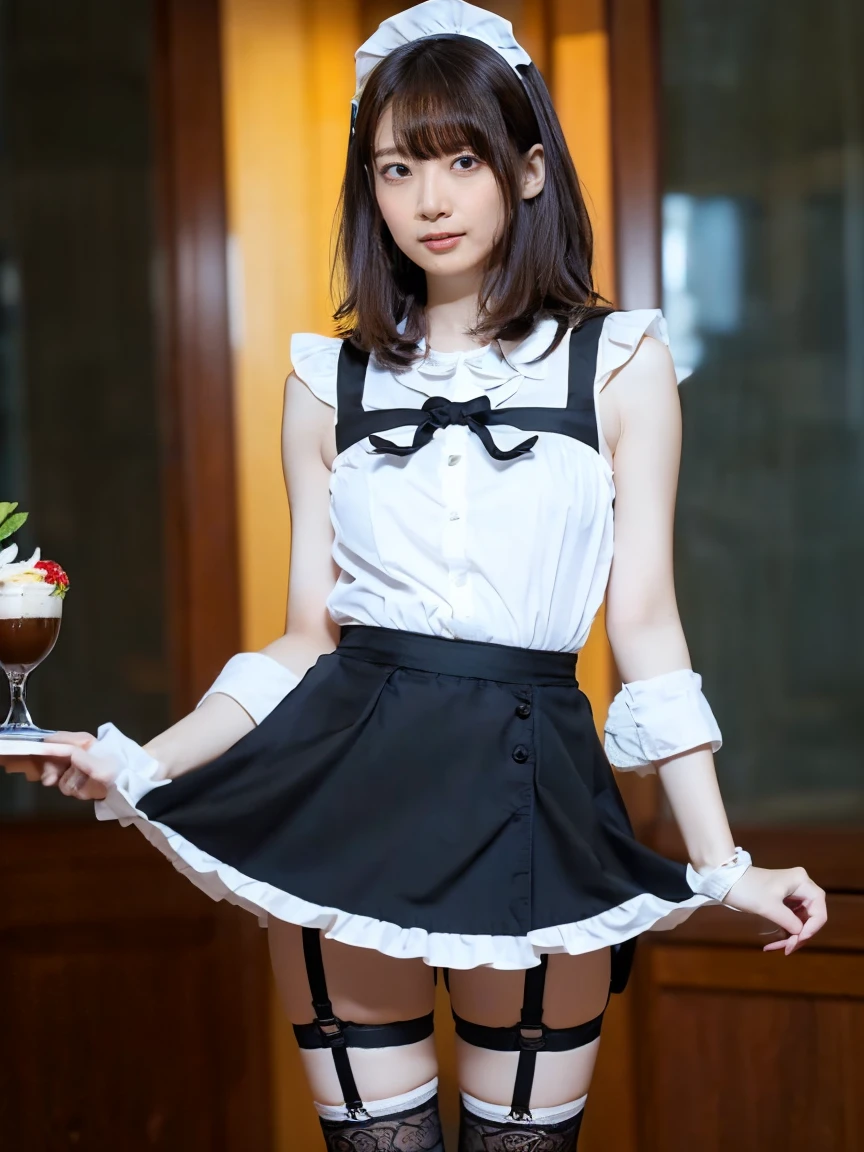 (8k, RAW Photos, Highest quality, Tabletop:1.2), High-resolution RAW color photos, Professional photography, Cowboy Shot, (Realistic, Like the picture:1.37), ((Highest quality)), 25-year-old woman, Cinematic Light, (Face drawn in detail:1.2), (Tabletop:1.5), (Highest quality:1.2), (Mole:0.5), (smile:0.9), (View your audience:1.2), Hug my feet, Squat, Crumpled white panties, Camel Toe, bow tie, (Maid Details:1.2), Browsing Caution,(Panty shot:1.5)