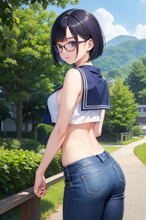RikkaT, white cardigan,best quality, masterpiece, highres, ass, bikini, nude, nsfw, string thong, nipple, pussy