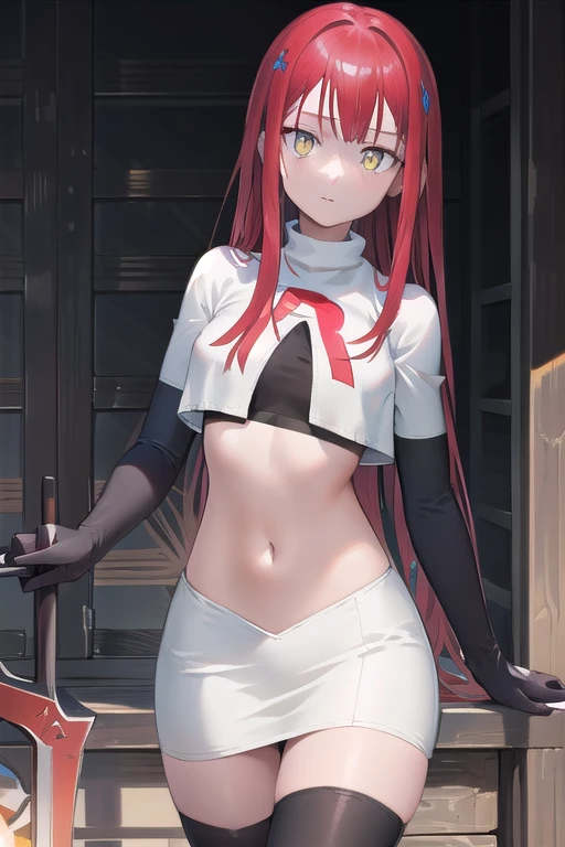 (masterpiece, best quality), glowing eyes, asmodeusoutfit, underboob, smirk, blushing, dark, gloomy, dramatic lighting, fog, mist, god rays, fantasy landscape, night, moon, castle, walking, girl, sexy, close up, red blood hair color,
asaemon_sagiri, (solo:1.4)
