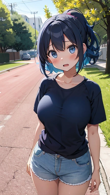 mastute piece,Best Quality,insanely detailed,8k cg,nsfw,
(shoot upper body:1.3),
(1girls:1.3),standing,looking at viewr,body in front,both arms behind back,(cycle-wear:1.3),(bare breasts:1.2),(bare nipples:1.2),
break,
blush,shy,(ecstasy face),(trembling:1.2),break,(blue hair:1.3),
break,
perfect breasts,perfect teats,(open mouth:0.9),(large breasts:1.2),
(cycling-road),