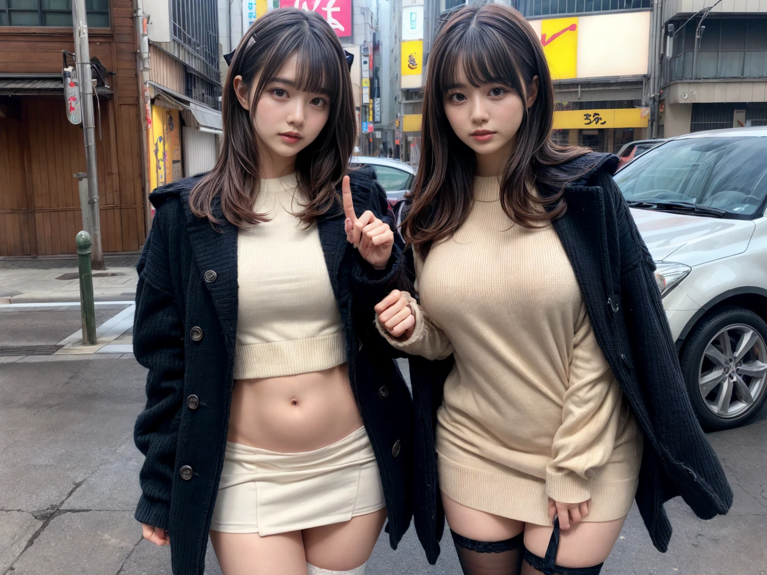 (((Misako Renbutsu)))Beautiful Young Female with ((Twin Braids) covering Bust) (Flashing Crotch) on ((Dusk Train)), (extremely delicate and beautiful) Detailed Closing Texture, Professional portrait of SemiNude photography, (((Unbuttoned cardigan with beltbra:1.37)) White SkinnyShorts)Navel, (sitting_chair) {leaning back|(knee up to chest)}, (Motion blurred window){(Tyndall effect)|lens flare|Haze|bokeh} ZoomLayer (Oodles Blurred Colorful Lights (Starry particles)), (TopQuality Masterpiece of 8K Ultra-detailed DigitalPainting by Jeremy Lipking), (Clearly visible the Shape of Crotch), (extra leg:-1)