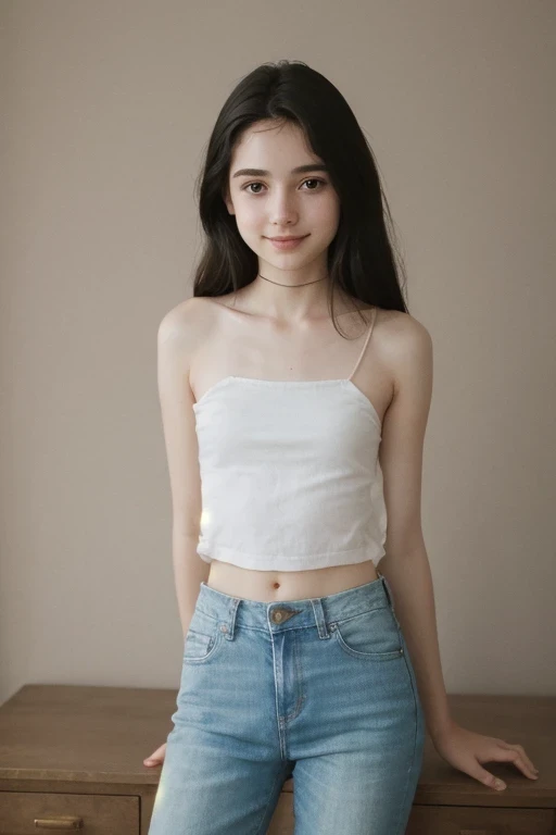 ager , RAW Photo, close, (yo skinny girl ), latina, Colombian high school girl , (( Body )), pequeña ager , Dimples on the cheeks , happy smiling, beautiful Smile , masterpiece , roStro beautiful, blush, graphic eyeliner , rouge, ( lipstick:0.6), (choker:0.9), Realistic Skin texture , (red:0.8), suave, Lighting , cozy atmosphere, Instagram style, , delgado, beautiful, beautiful, pale skin, the girl DoES a dance PoSE in her room Looks happy, wearing tight jeans, bare shoulder ,She Wears a Short green Shirt , S, slim, thin girl, adoleScente slim, flat three-quarter , high heels , Maximum detail, Body pequeño, ager de S, Brunette Girl , Mexican Girl, Colombian GirlS , high school girl , High Definition, 4k, , Maximum detail,