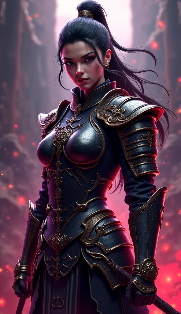 a woman in armor holding a sword and a sword, of a beautiful female knight, fantasy paladin woman, beautiful female knight, artgerm detailed, Female knight, Extremely detailed Artgerm, gorgeous female paladin, girl in knight armor, bikini armor female knight, art-style, Artgerm et WLOP, Art germ. High detail