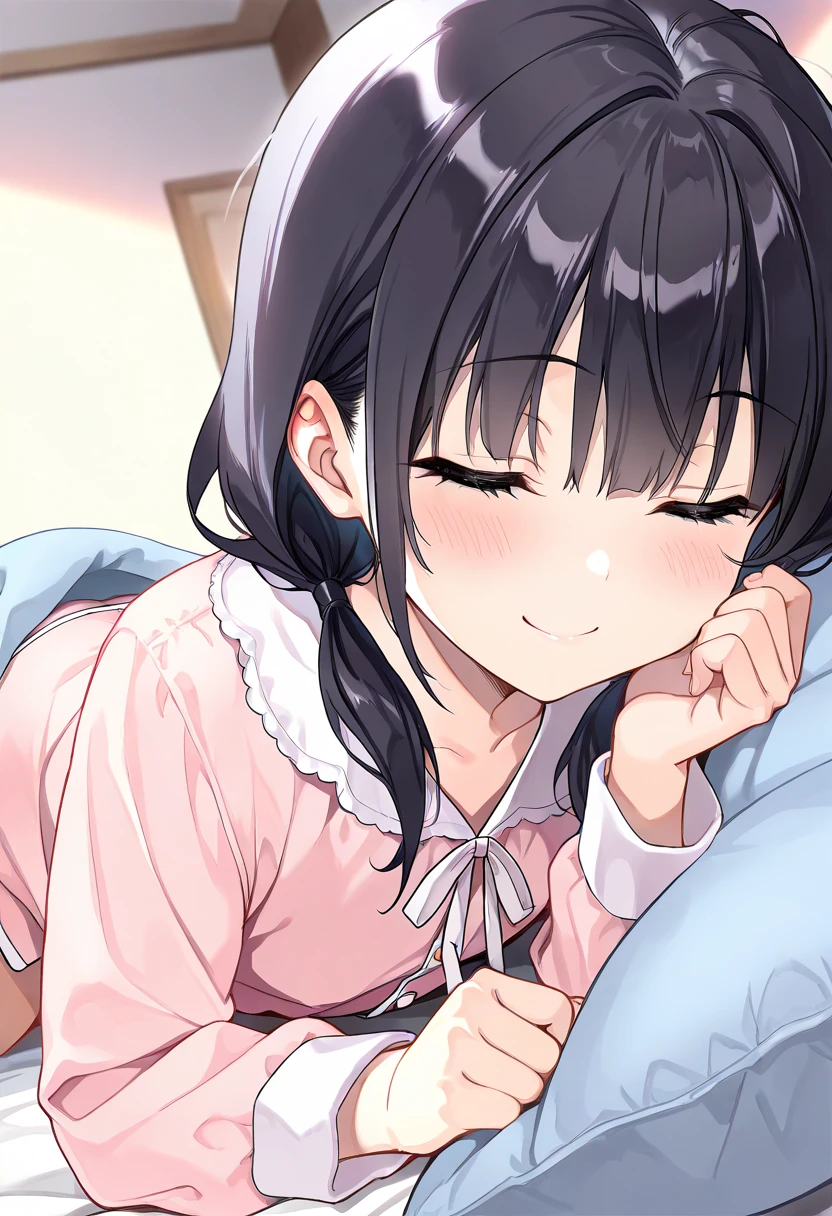 nsfw, (POV oral sex with cum:1.2), (deep throat:1.3), :>=, (1boy, full by:1.1), a cute girl, early s, yukata,futon,ryokan, (blush:1.1), portrait, kneeling, hands on viewer, (from above:1.5), over loving, face to penis,