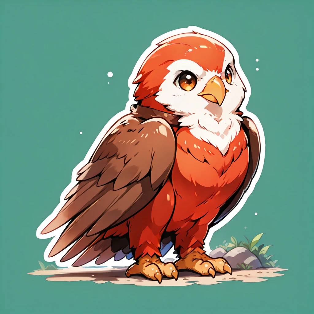 (masterpiece), best quality, solo, creature focus, eagle with yellow and red color palette 
