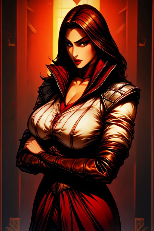 ultra-realistic 8k CG, masterpiece, ((ultra detailed background, fine drawing, intricate details, high detail, better quality fine details, hyper-detailed face)), (photorealistic: 1.4), beautiful lighting, absurdity, RAW photo, film grain, Azula, 1girl, solo, black hair, brown eyes, makeup, lipstick, red lips, single hair bun, navel, side strands, hair decoration, ((massive breasts, slim girl)), (unbuttoned kimono)),  ((complex detailed background, inside, dim lighting, moody lighting, inside the castle, castle wall, inside, medieval castle environment))