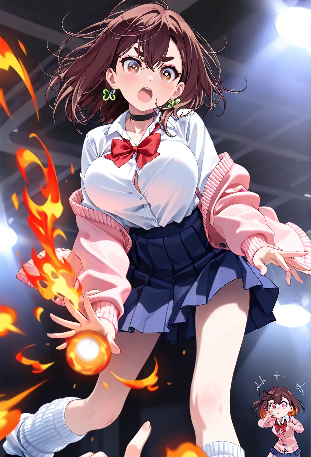 NSFW,((1 male and 1 female,have sex)),Lying,show off your nipples,yuuki mikan, (brown eyes:1.7), brown hair, hair ornaments, ヘアScrunchie, long hair, ピンクのScrunchie, Scrunchie, (flat chest:1.2), Break Green skirt, Plaid, Plaidのskirt, Southwest College Uniform, school uniform, Yellow vest,skirt,(table top:1.2), highest quality, High resolution, unity 8k wallpaper, (figure:0.8), (beautiful and fine eyes:1.6), highly detailed face, perfect lighting, Highly detailed CG, (perfect hands, perfect anatomy),Persistent stare, looking at the viewer, yandere trance, yandere, put your hand on your face,put your hand on your cheek, blank eye, Yanderes Mile,smile with open mouth,High resolution,highest quality
