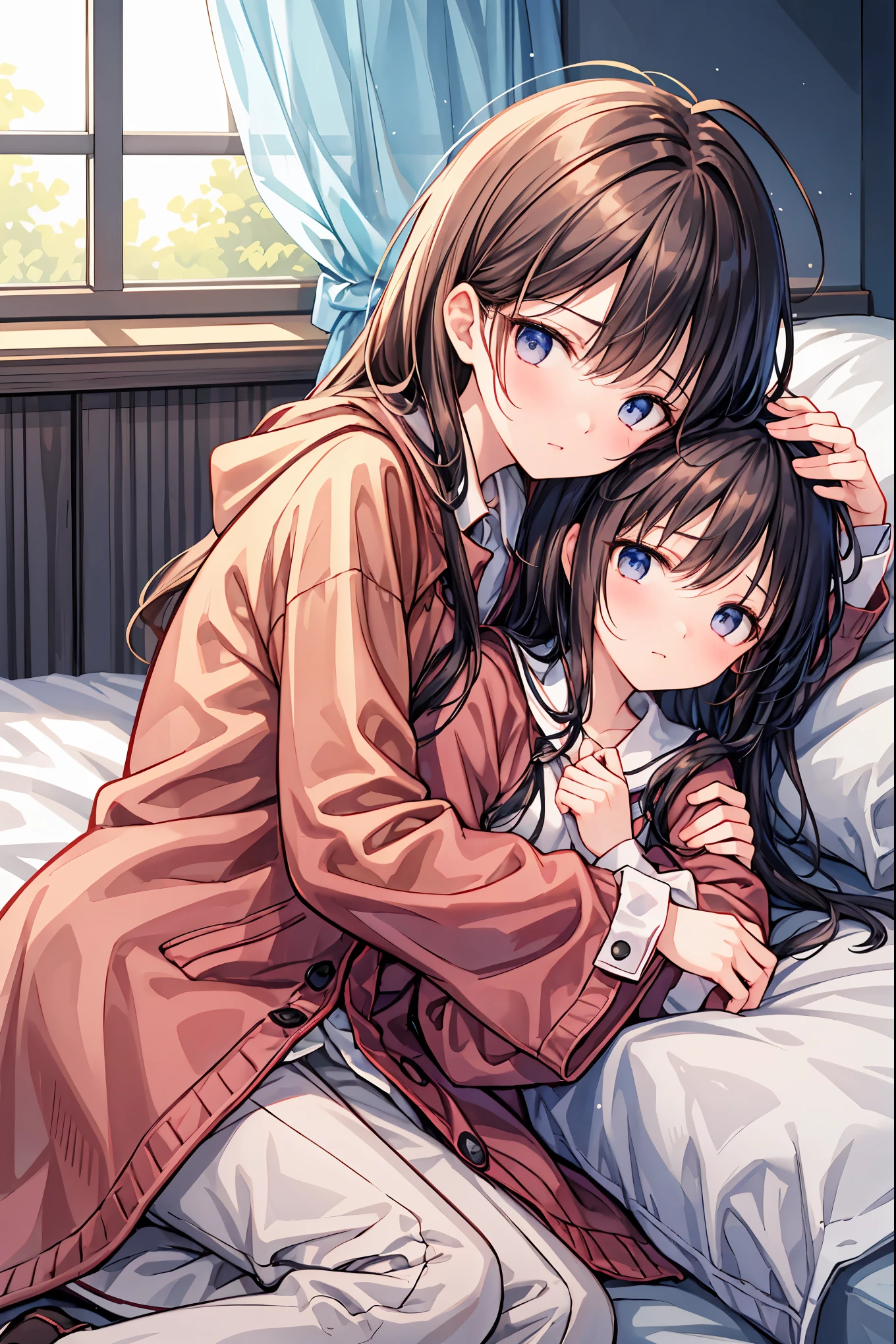 Anime image of a couple of people laying on a bed - SeaArt AI