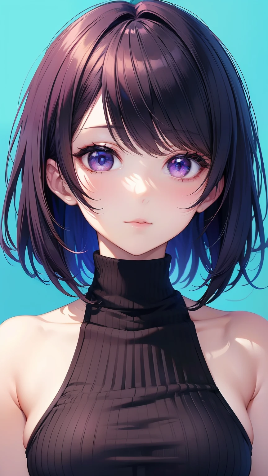 anime - style image of a woman with a black wool turtle neck top, a character portrait inspired by Yanjun Cheng, pixiv, digital art, digital anime illustration, beautiful anime portrait, detailed portrait of anime girl, anime style portrait, stunning anime face portrait, detailed anime soft face, smooth anime cg art, portrait anime girl, artwork in the style of guweiz, short hair