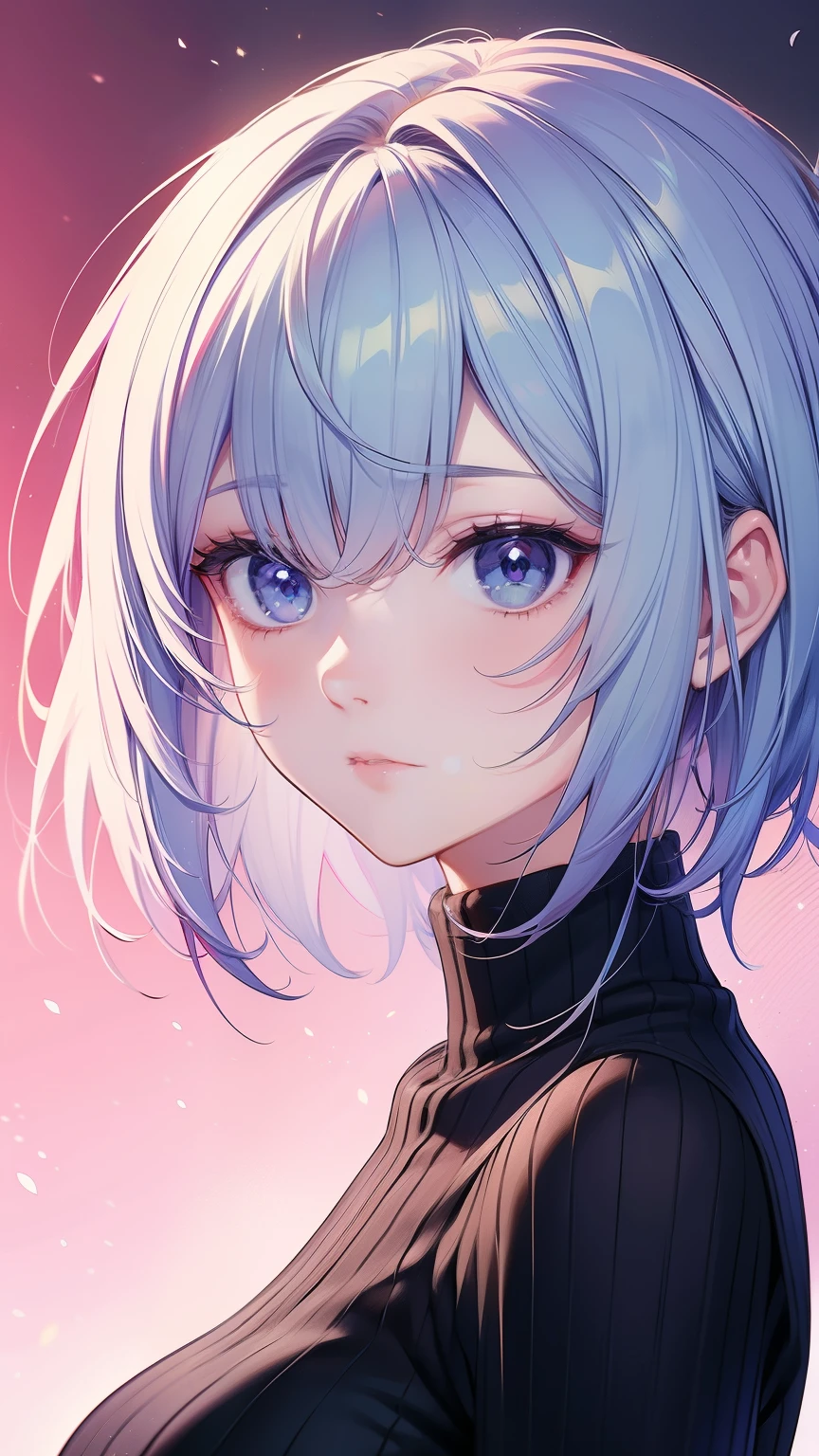 anime - style image of a woman with a black wool turtle neck top, a character portrait inspired by Yanjun Cheng, pixiv, digital art, digital anime illustration, beautiful anime portrait, detailed portrait of anime girl, anime style portrait, stunning anime face portrait, detailed anime soft face, smooth anime cg art, portrait anime girl, artwork in the style of guweiz, short hair