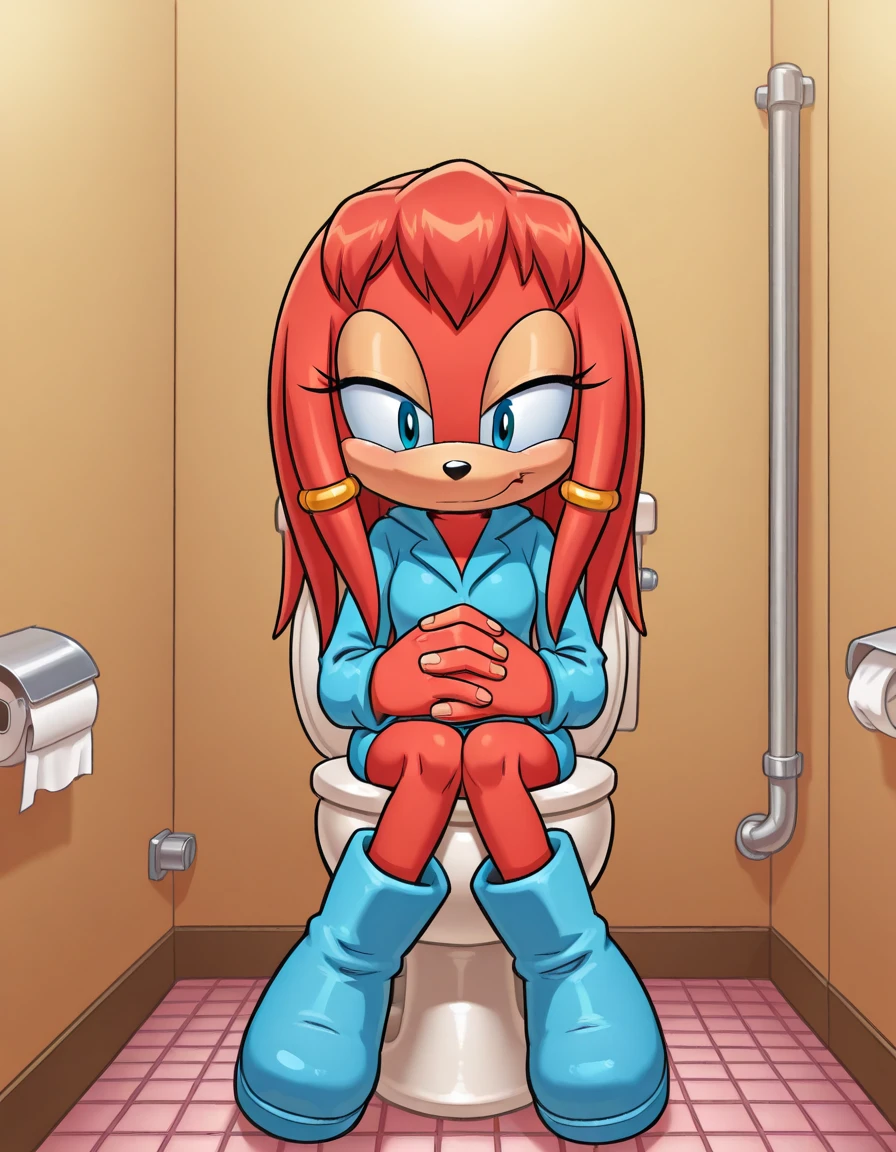 Anthro Bunny Character, Wearing Red Shirt, Wearing black swimming shorts, sitting down in crossed legs, in a trash disposal place, high quality, crisp, no nudity, no lust,