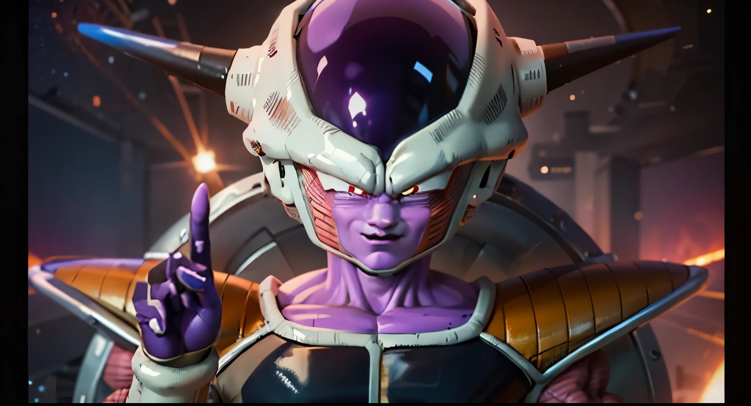  Dragon Ball、Frieza、Frieza最終形態、Death Ball、
The background is space、masterpiece、 best quality、detailed、ultra detailed、extremely detailed CG、highly detailed、intricate、professional quality、