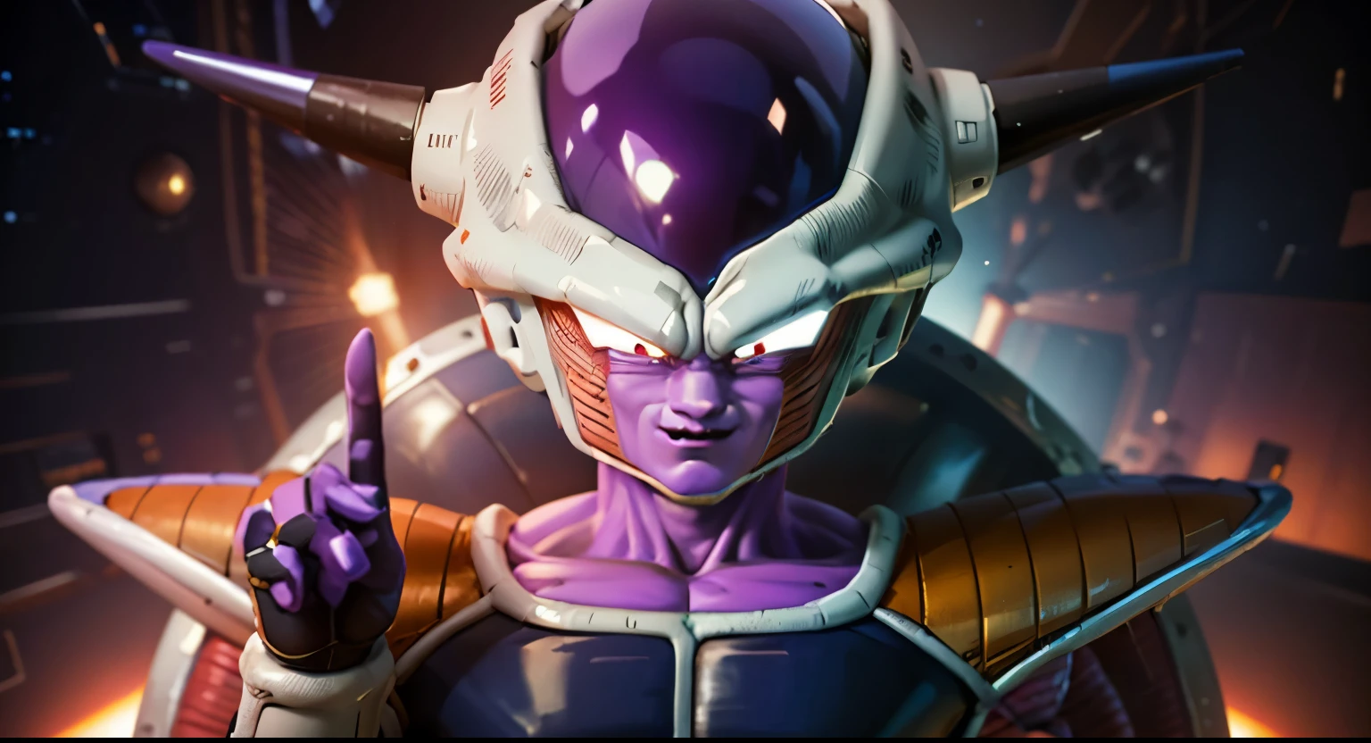 Dragon Ball、Frieza、Frieza最終形態、Death Ball、in a setting of space、 masterpiece、 best quality、detailed、ultra detailed、extremely detailed CG、highly detailed、intricate、professional quality、