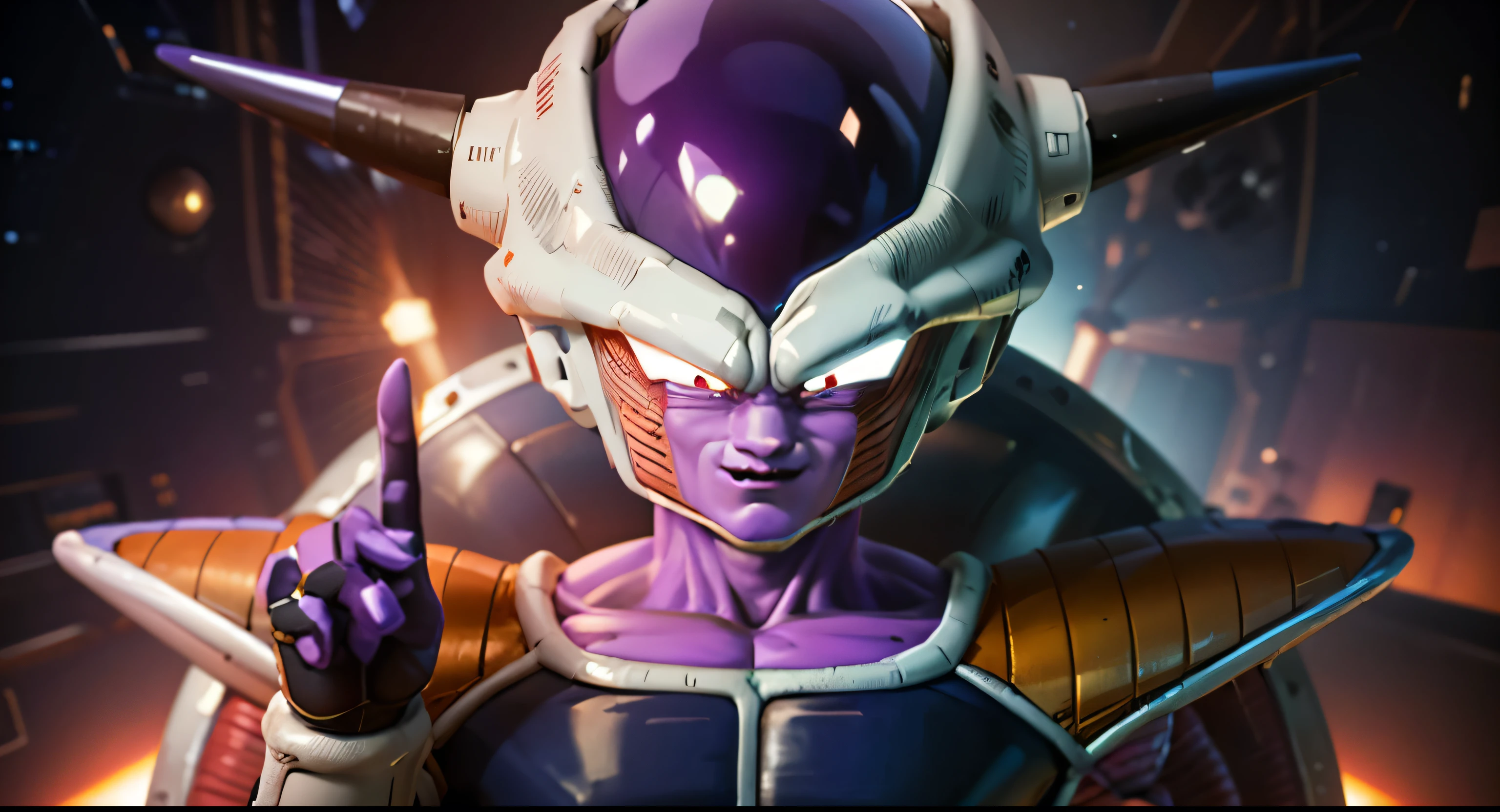 dragon ball、Frieza、Frieza's Best Style、Death Ball、in a setting of space、 masterpiece、 best quality、detailed、ultra detailed、extremely detailed CG、highly detailed、intricate、professional quality、