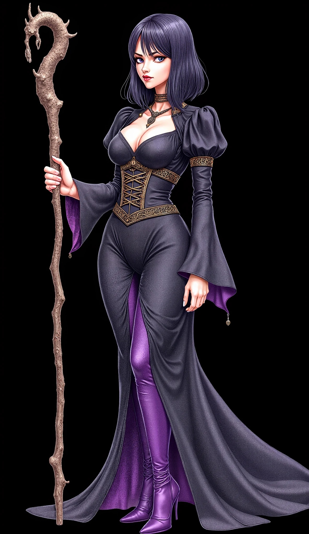 An animated evil witch