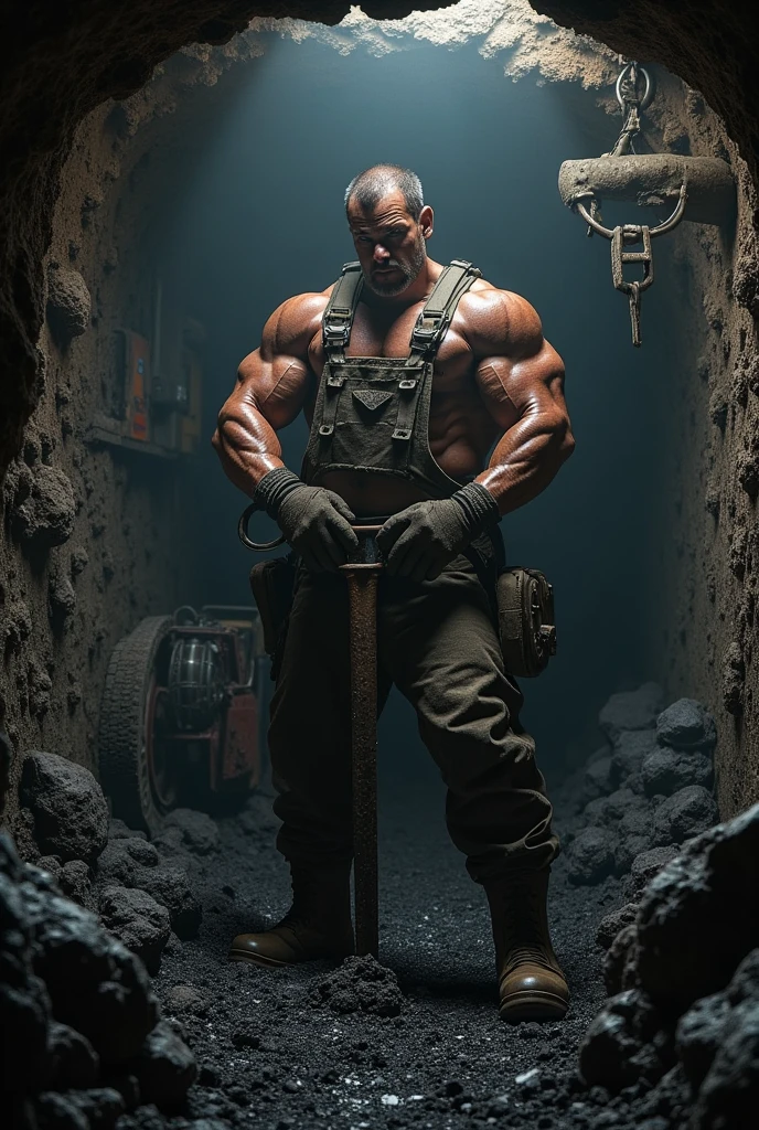 Muscular man with a hammer