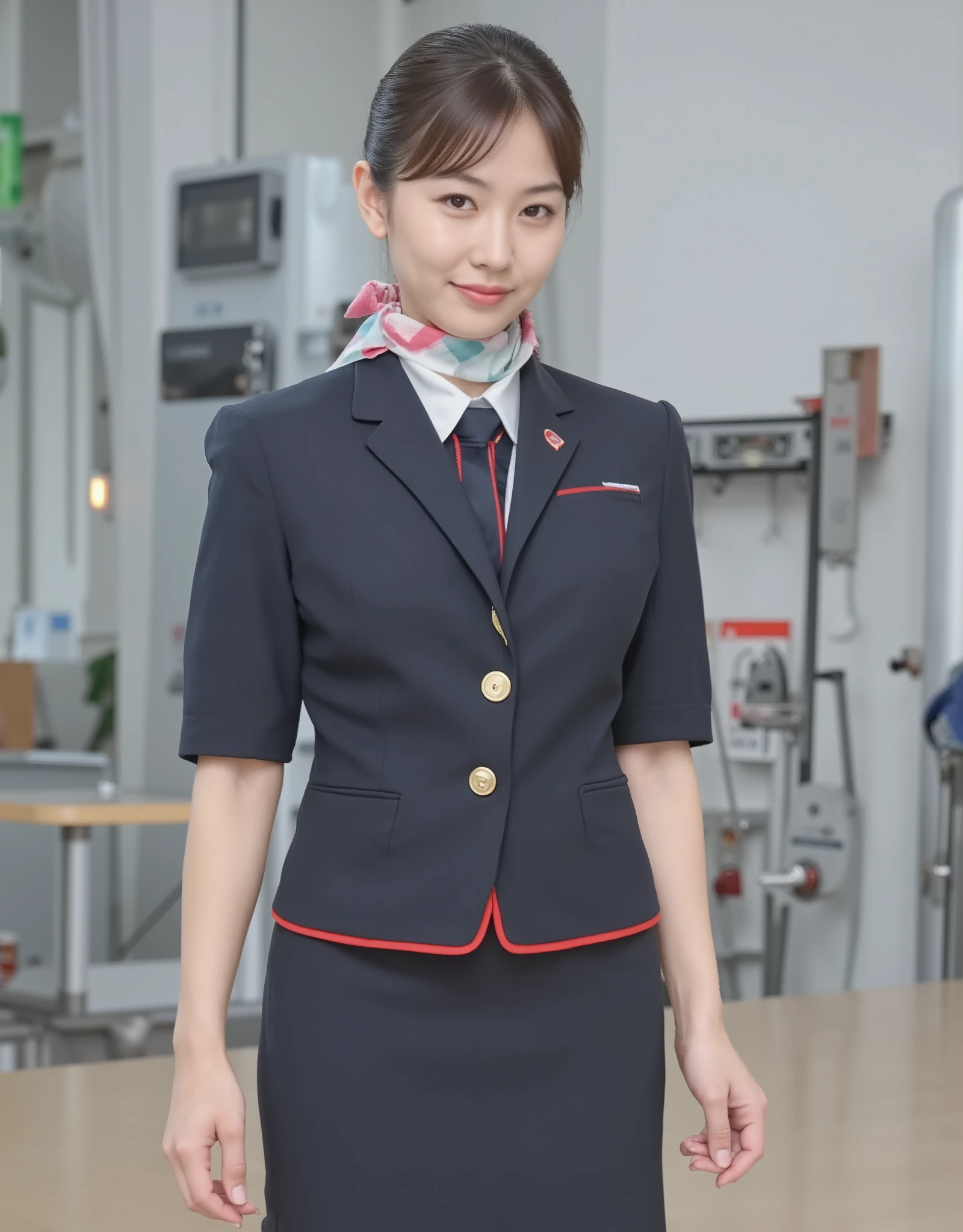 ((( Big Breasts Women))), JAL cabin attendant lady, japan airlines, beautiful((Extremely busty ))A female flight attendant works on an airplane, Big Breasts Women, beautiful, Alluring, sexy, ,,, (((large breasts:1.9), (huge breasts:1.9), (Uplifted and well-defined bust:1.9), (lifted chest:1.9), (perky breasts :1.9),(deep cleavage:1.4))), Erect nipples, sexy long legs,, actions, sexy long legs, full body shot,