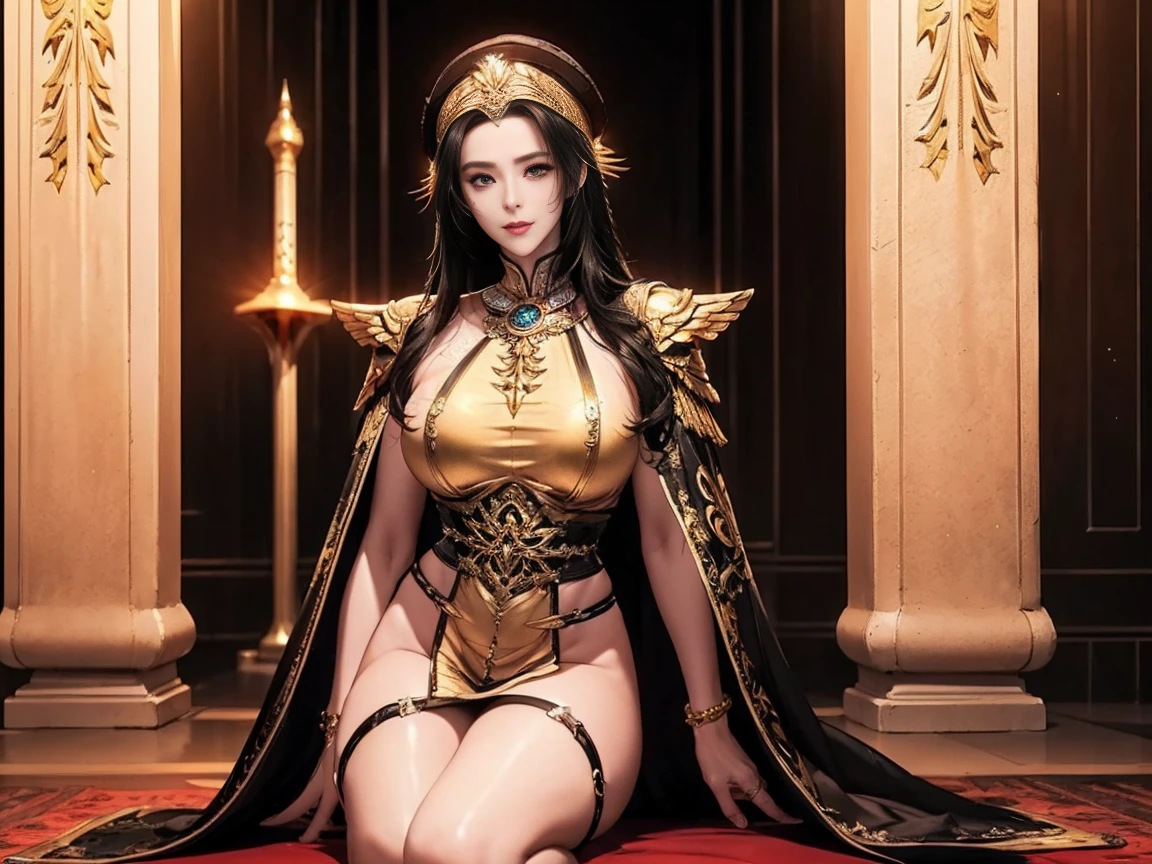 Egyptian God Ra Korean Idol Korean Beauty Top with Emphasized Breasts Big Tits Abs Slender Glossy Full Body Statue Blonde