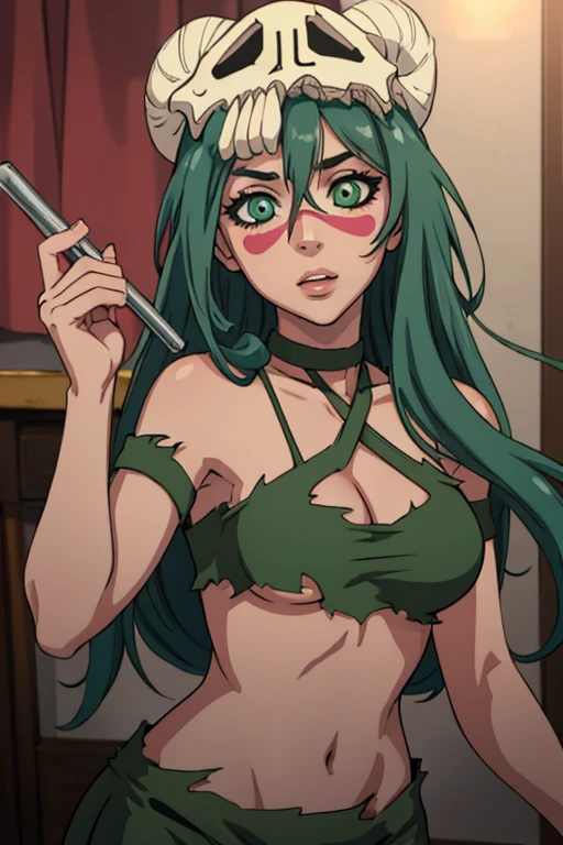NSFW, masterpiece, (best quality: 1.2), long hair, blue eyes, green hair, worns, big breasts, evil_smile, sexy, ((NUN)), red lipstick, ((seducing a boy: 1.5)), fishnet stocking, cum shot, woman being groped by a boy