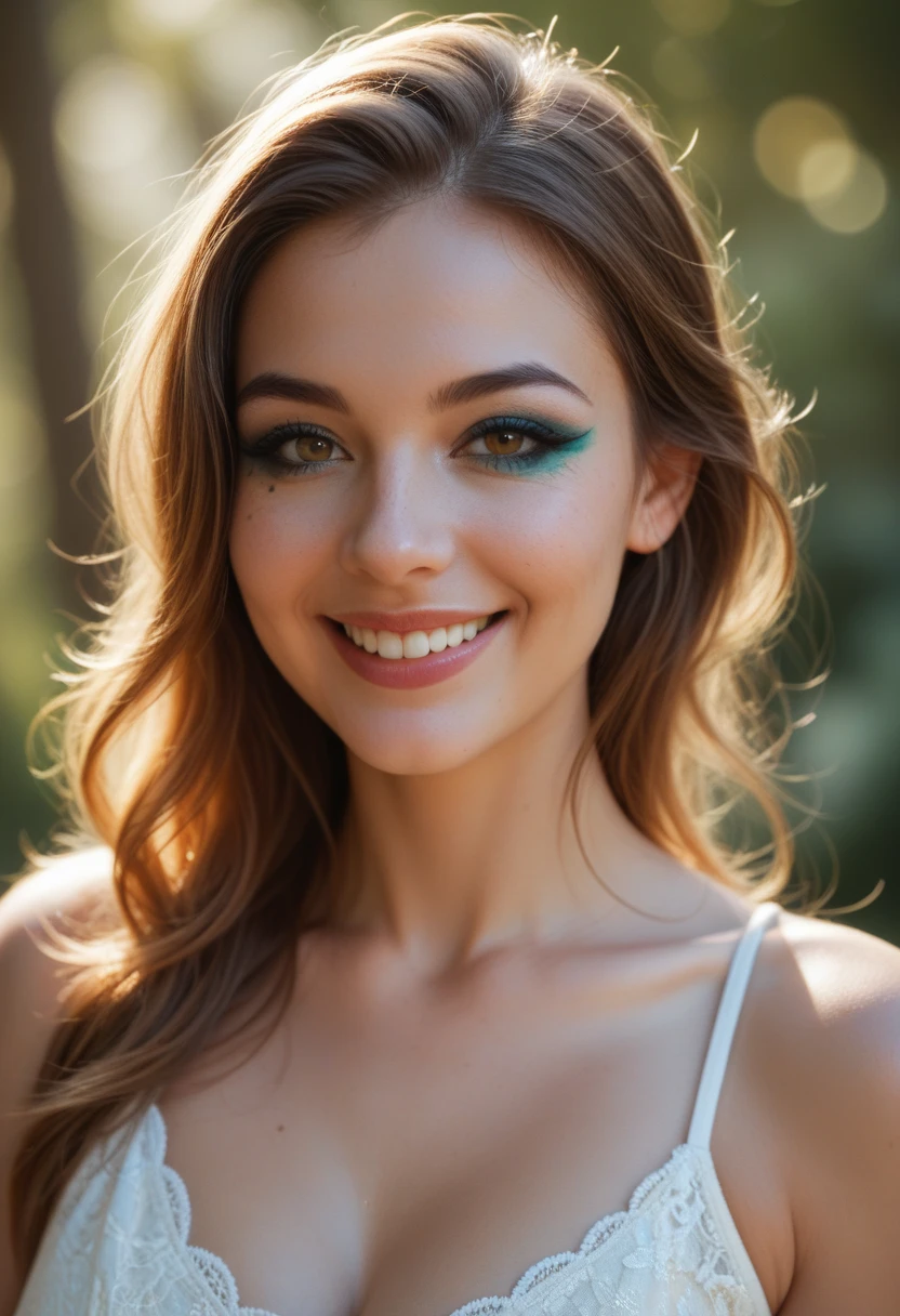 Realistic portrait, 16-year-old woman, fair skin, natural lighting, minimal makeup, everyday clothing, slightly tousled hair, genuine smile, realistic skin texture, soft focus, no filters --ar 2:3