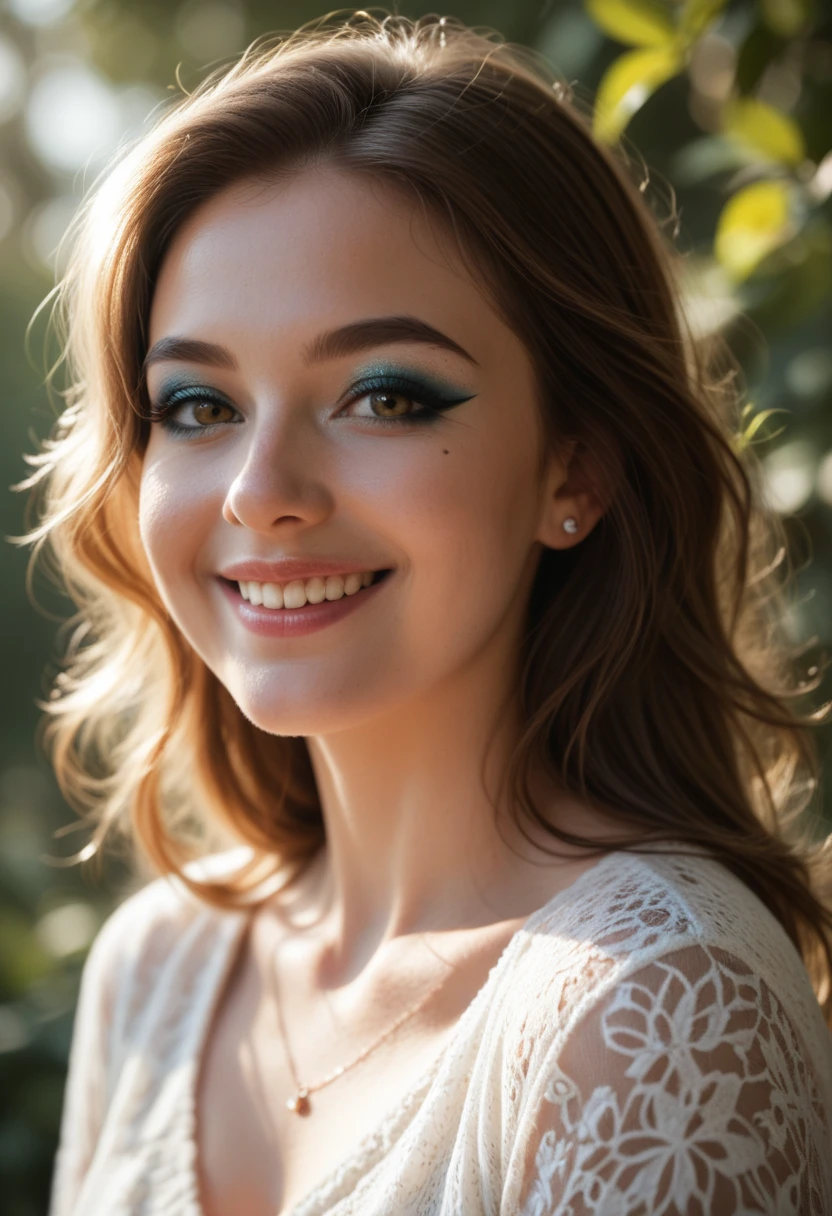 Realistic portrait, 16-year-old woman, fair skin, natural lighting, minimal makeup, everyday clothing, slightly tousled hair, genuine smile, realistic skin texture, soft focus, no filters --ar 2:3