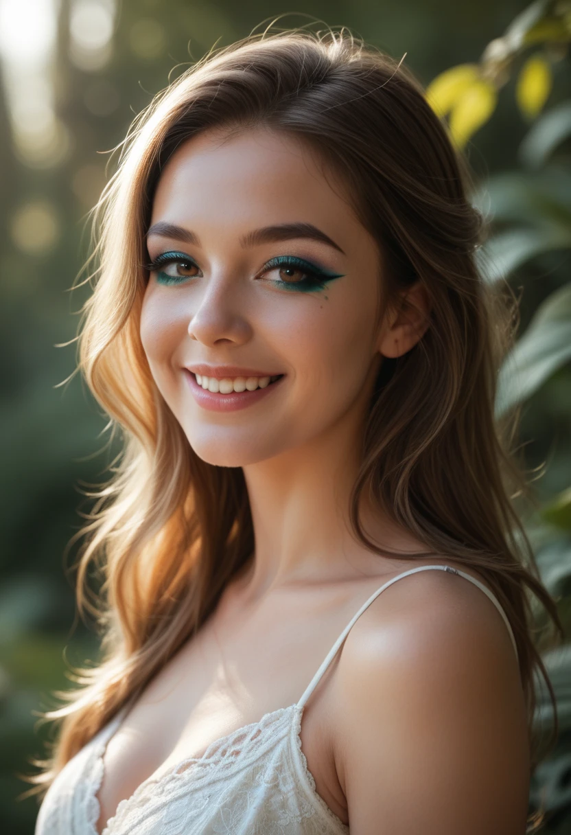 Realistic portrait, 16-year-old woman, fair skin, natural lighting, minimal makeup, everyday clothing, slightly tousled hair, genuine smile, realistic skin texture, soft focus, no filters --ar 2:3