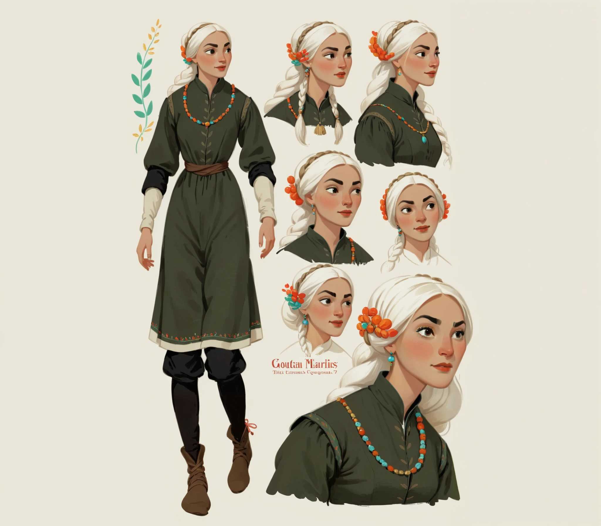 score_9, score_8_up, score_7_up, score_6_up, score_5_up, score_4_up, 1_woman, brow hair, expressive face, long_hair, wearing a vibrant long peasant medieval dress, detailed clothing, sketches, detailed thick gouache painting, illustration, in gougoupaintleaves style:1.5, hyper_dynamic scene, pov from above, sattan style, XLCOMIC_POS, novuschroma04 style