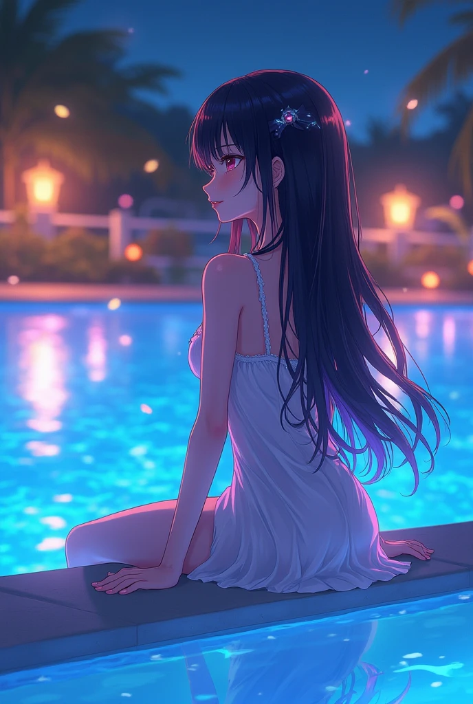 ((Лучшее качество)), ((шедевр)), (подробный), 1 girl, afloat, bangs, in the bathroom, bathing, bathtub, straight bangs, boat, braid, chest, bridge, brown eyes, brown hair, barbs, city, city lights, cityscape, collarbone, horizon, in the water, lake, long hair, looking at the viewer, medium chest, mole, mole under the eye, night, nude, ocean, onsen, partially submerged, underwater shot, petals on the water, pool, by the pool, reflection, ripples, river, ship, sidewalls, horizon, wet feet, solo, wading, water, jet ski, wet hair