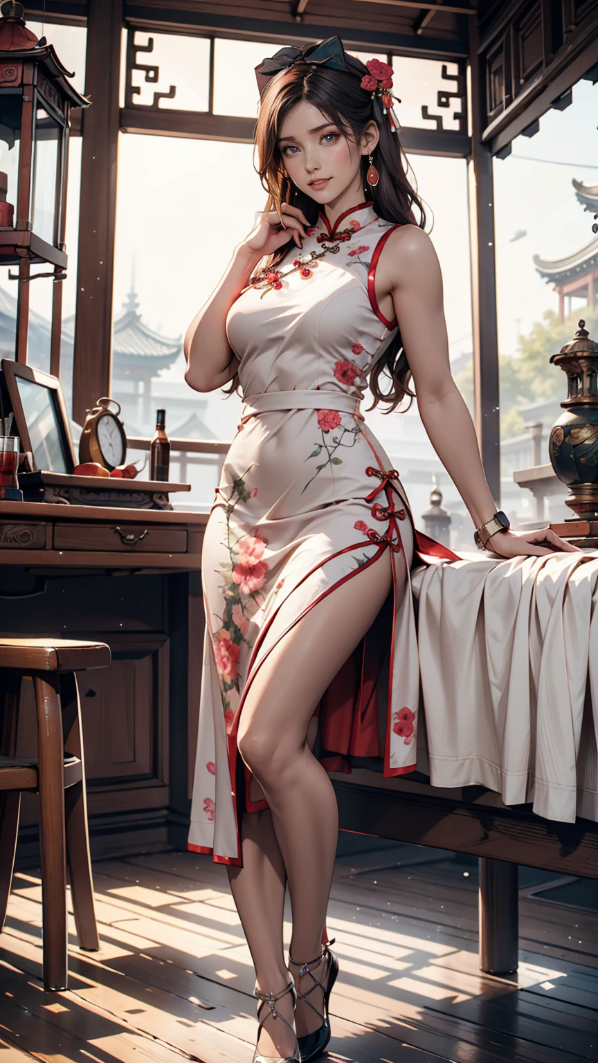 masterpiece,ultra highres,ultra detailed,best quality,
1girl,leggy,slim,gradient hair,<lora:~Q?-st xuer Shampoo:0.8>,qipao,full body,Wasteland Punk,