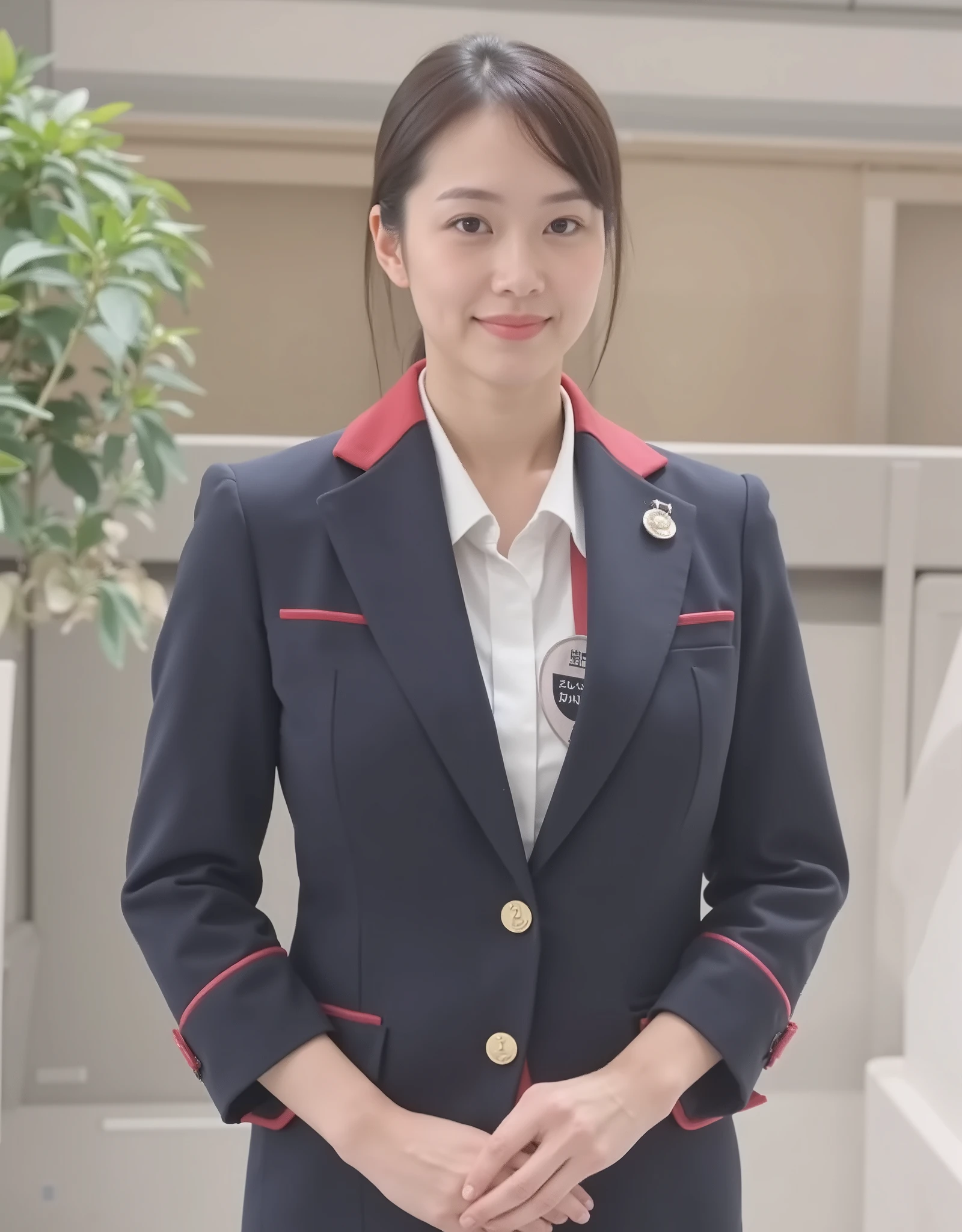 ((( Big Breasts Women))), JAL cabin attendant lady, japan airlines, beautiful((Extremely busty ))A female flight attendant works on an airplane, Big Breasts Women, beautiful, Alluring, sexy, ,,, (((large breasts:1.9), (huge breasts:1.9), (Uplifted and well-defined bust:1.9), (lifted chest:1.9), (perky breasts :1.9),(deep cleavage:1.4))), Erect nipples, sexy long legs,, actions, sexy long legs, full body shot,