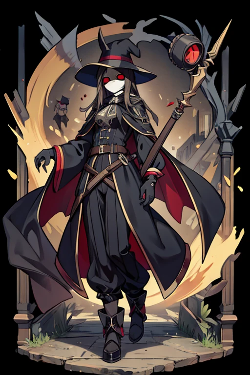 From the anime overlord, ainz oal gown character, skull with magic cloak, holding a magic wand